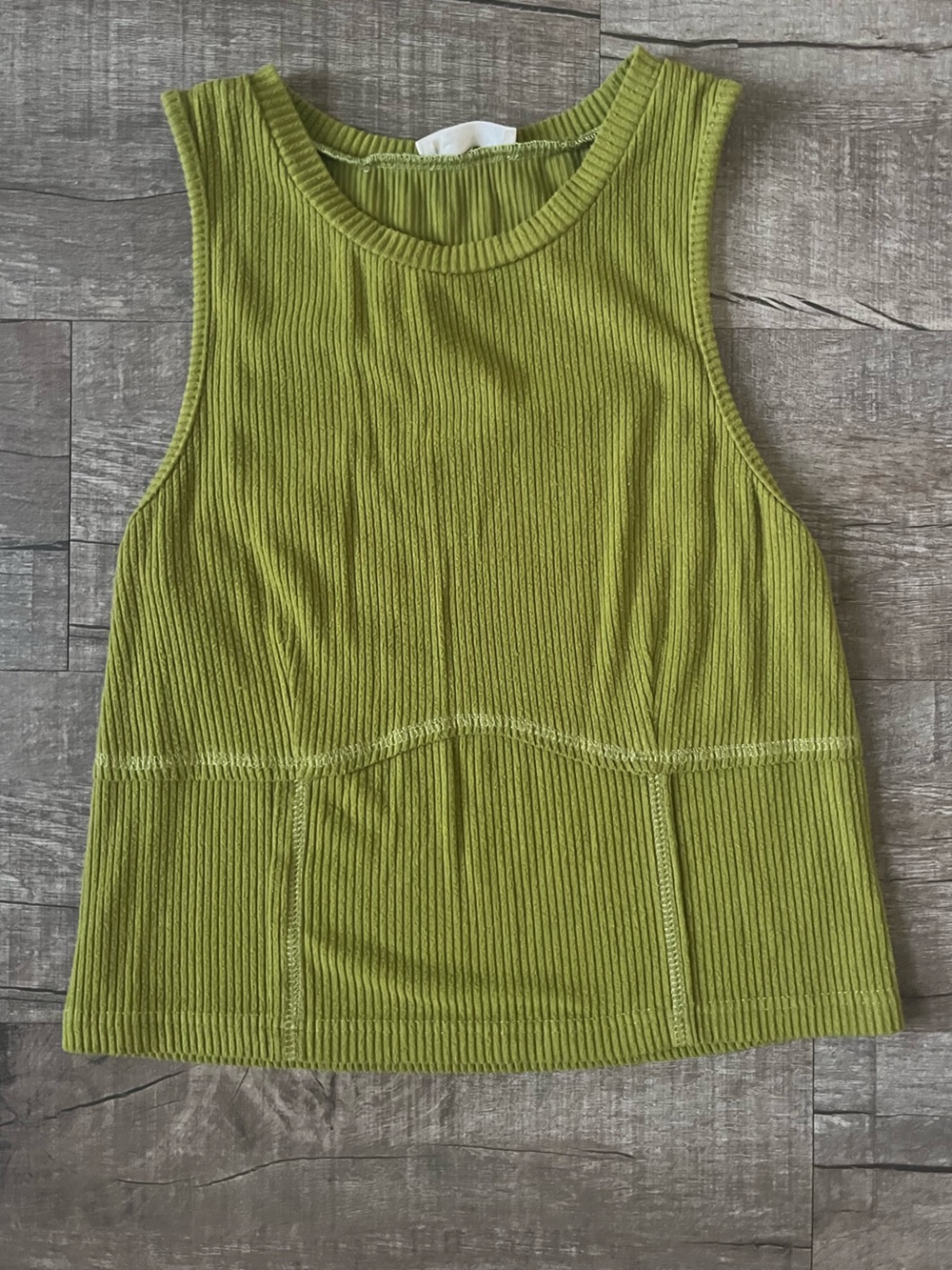 Ribbed Tank Dress in Lime Green